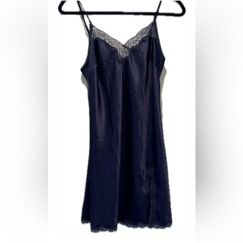 Dark purple silk slip gown